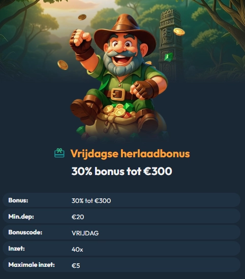 Slotorado Casino Friday Boost met 30% bonus tot €300