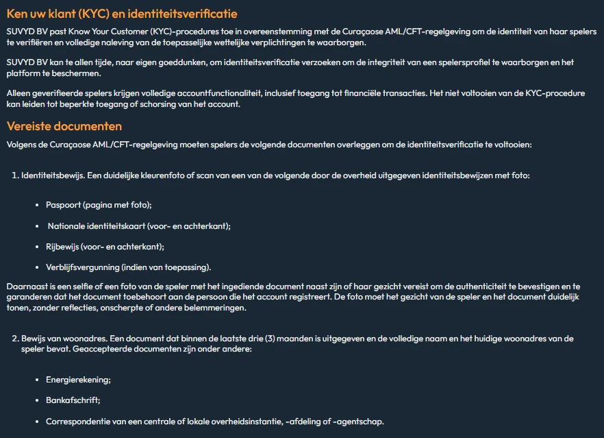 Slotorado Casino KYC en identiteitsverificatie met vereiste documenten